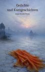 "Gedichte und Kurzgeschichten" von Sonja Paredes Pernía. Eine Szenerie bei Sonnenaufgang mit einem orangefarbenen Tuch.