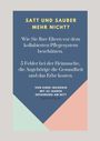 "Satt und sauber mehr nicht?" Text in gelb. Weitere Texte beschreiben Schutz vor Pflegesystemfehlern. Stilvoll, minimalistisch.
