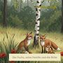 Text: "Heribert Lange" und "Der Fuchs, seine Familie und die Birke". Illustration von Füchsen neben einer Birke im Wald.