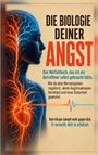 „DIE BIOLOGIE DEINER ANGST“ in Großschrift. Illustration eines menschlichen Profils mit leuchtenden Nerven und Herz.