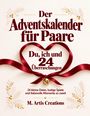 "Der Adventskalender für Paare" in roter Schrift mit goldenen Verzierungen und einer roten Schleife mit Glöckchen.