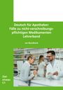"Deutsch für Apotheker: Fälle zu nicht-verschreibungspflichtigen Medikamenten Lehrerband" und "Zielniveau C1". Im Bild eine Apothekerin.