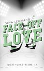 „Sina Lehmann FACE-OFF LOVE“ und „NORTHLAKE-REIHE 1.1“. Eishockey-Thema mit Schläger, Puck und Schlittschuh.