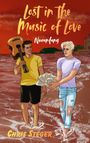 "Lost in the Music of Love: Neuanfang" mit zwei jungen Männern am Strand; ein Mann mit Gitarre, der andere mit Muschel.