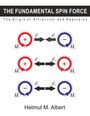 „THE FUNDAMENTAL SPIN FORCE“, darunter „The Origin of Attraction and Repulsion“. Diagramm mit Kraftpfeilen und Wirbeln.