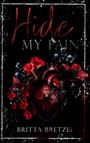 „Hide My Pain“, Britta Bretzel. Ein anatomisches Herz, umgeben von roten und schwarzen Blumen auf dunklem Hintergrund.