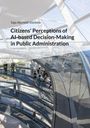 Text: "Saja Aljuneidi-Dückino: Citizens' Perceptions of AI-based Decision-Making in Public Administration." Innenansicht einer skulpturalen, gläsernen Architektur mit Menschen auf spiralförmigen Wegen.