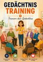 "Gedächtnistraining für Senioren", "Rätsel und Sprichwörter zum Mitmachen". Illustration von Senioren mit Rollatoren.