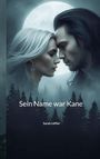 „Sein Name war Kane“ von Sarah Löffler. Zwei Gesichter nahe beieinander vor einem großen Mond, umgeben von Bäumen.