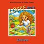 "LOCKE malt Indien." Illustration eines Kindes mit Locken, das den Taj Mahal, einen Elefanten und eine Frau in Indien malt.
