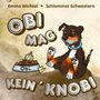 Text: "Obi mag kein Knobi". Illustration: Ein Hund sitzt, eine Schüssel mit Futter neben ihm.