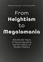 Titel: "From Heightism to Megalomania". Untertitel: "400.000.000 Years of Social Signalling and its Impact on Modern Politics". Oben Namen der Autoren. Schwarzer Hintergrund mit weißer Schrift.