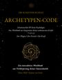"Die Schatten-Schule: Archetypen-Code. Schattenarbeit & Tarot-Psychologie. Ein interaktives Workbook." Enthält ein geometrisches Logo auf schwarzem Hintergrund.