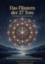 "Das Flüstern der 27 Tore" oben, "Workbook zum Nakshatra Kartenorakel" unten. Illustration: Mandala vor Nachthimmel.