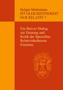 Titel: Holger Mohrmann, IST GLEICHZEITIGKEIT NUR RELATIV? Unten: Illustration von Einstein. Abschnitt: Fiktiver Dialog.