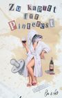 „Zu kaputt für Pinterest.” Collage: Person im Bademantel mit Fischkopf, Wein, Zigarette, Schnuller.