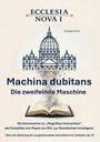 "ECLESIA NOVA I", "Machina dubitans: Die zweifelnde Maschine". Illustration einer Kirche über einem aufgeschlagenen Buch.