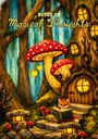 „Notes of Magical Thoughts“ in verschnörkelter Schrift. Ein Fuchs liest ein Buch vor einem kleinen Haus im Baum.