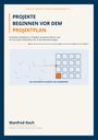 PROJEKTE BEGINNEN VOR DEM PROJEKTPLAN. Illustration mit Kästchen und Pfeilen. Von Manfred Koch.