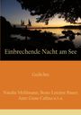 "Einbrechende Nacht am See" ist der Titel, gefolgt von "Gedichte". Autoren sind Natalie Mehlmann u. a. Silhouette eines Sees bei Sonnenuntergang.