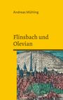 „Andreas Mühling. Flinsbach und Olevian.“ Illustration einer historischen Stadtansicht mit blauen Kirchturmdächern.