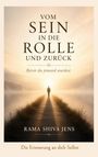 „Vom Sein in die Rolle und zurück. Bevor du jemand wurdest.“ Ein Mensch geht einem leuchtenden Horizont entgegen.