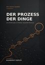 „Der Prozess der Dinge“ – Schrift in Weiß und Orange, darunter abstrakte Grafiken mit Symbolen und Linien.