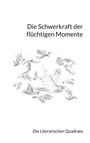 Text: "Die Schwerkraft der flüchtigen Momente", "Die Literarischen Quadrate". Skizze von freifliegenden Vögeln.