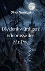 Titel: "Die denkwürdigen Erlebnisse des Mr. Poe". Hände öffnen Schirm, düstere Friedhofsszene bei Vollmond.
