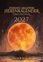 "Stefanie Gralewski Hexenkalender Das Original 2027." 

Eine Illustration mit einem großen orangefarbenen Vollmond über einem kleinen Spross.