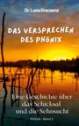 Dr. Luna Dracaena: Das Versprechen des Phönix. Sonnenuntergang über einem See mit Silhouetten von Zweigen.