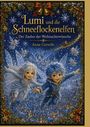 „Lumi und die Schneeflockenelfen: Der Zauber der Weihnachtswünsche“ von Anna Corvelle. Zwei Elfen fliegen durch eine funkelnde Winterlandschaft.