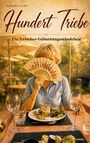 "Michael Claré, Hundert Triebe, Ein lyrisches Geburtstagsständchen." Eine Frau mit Fächer, gedeckter Tisch im Freien.