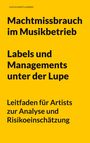 Text: Machtmissbrauch im Musikbetrieb. Labels und Managements unter der Lupe. Leitfaden für Artists. Hintergrund: Gelb.