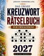 Titel: Das große Kreuzworträtselbuch. Text: Knobeln, Überlegen, das ganze Jahr. Zahl: 2027. Hintergrund zeigt vier Jahreszeiten.
