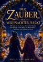 "Der Zauber, den Weihnachten weckt" steht in goldener Schrift. Zwei Menschen auf einem weihnachtlichen Dorfplatz voller Lichter.