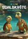 "Die kleine Schildkröte will die Welt entdecken" steht über zwei niedlichen animierten Schildkröten am Wasser.