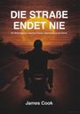 „DIE STRAßE ENDET NIE. Ein Motorradleben zwischen Freiheit, Verantwortung und Demut.“ Silhouette eines Motorradfahrers vor großem Sonnenuntergang.
