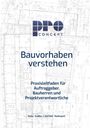 "Bauvorhaben verstehen" in Blau auf Bauplanhintergrund, darunter "Praxisleitfaden..." und Autorennamen, oben Pro Concept Logo.