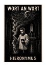 "WORT AN WORT" oben, "HIERONYMUS" unten. Illustration eines Ministranten mit Weihrauchfass in einer Kirche, Kopf eines Mannes darüber.