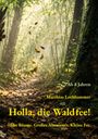 Texte: "Ab 8 Jahren", "Matthias Lothhammer", "Holla, die Waldfee!", "Alte Bäume. Großes Abenteuer. Kleine Fee." Ein Waldweg mit Laub.