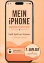 „MEIN iPHONE ENDLICH VERSTEHEN“ steht groß oben. Unten „2. AUFLAGE“ in einem Kreis. Warmes, oranges Design.
