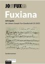 „Fuxiana“, Jahresgabe der Johann Joseph Fux-Gesellschaft 35/2025. Sondernummer. Oben ein Logo, unten ein Notenblatt.