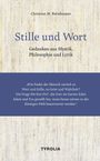 „Wie findet der Mensch zurück zu Wort und Stille...“ Buchcover mit Text zu Mystik, Philosophie und Lyrik auf Leinenhintergrund.