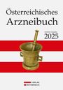 "Österreichisches Arzneibuch, Amtliche Ausgabe 2025." Ein Mörser vor rot-weißen Streifen, darunter "Verlag Österreich".