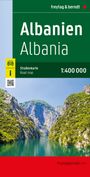 : Albanien, Straßenkarte 1:400.000, freytag & berndt, KRT