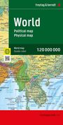 : World map, political - physical, english, 1:20.000.000, folded, freytag & berndt, KRT