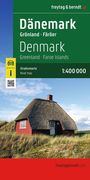 "Dänemark. Grönland · Färöer. 1:400 000 Straßenkarte. Freytag & Berndt." Gebäude mit Strohdach auf grüner Wiese.
