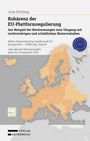 Buchcover: "Kohärenz der EU-Plattformregulierung" von Julia Zöchling. Europakarte in Orange und Grau. blaues Siegel oben rechts.