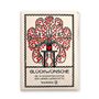 "GLÜCKWÜNSCHE, DIE 10 SCHÖNSTEN MOTIVE DER WIENER WERKSTÄTTE, Brandstätter". Illustration: Schwarze Pflanze mit roten Herzen.